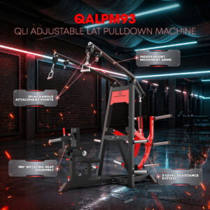 QLI QALPM93 Lat Pulldown Machine with Pro-Arm™ 3-position resistance system for back training